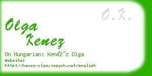 olga kenez business card